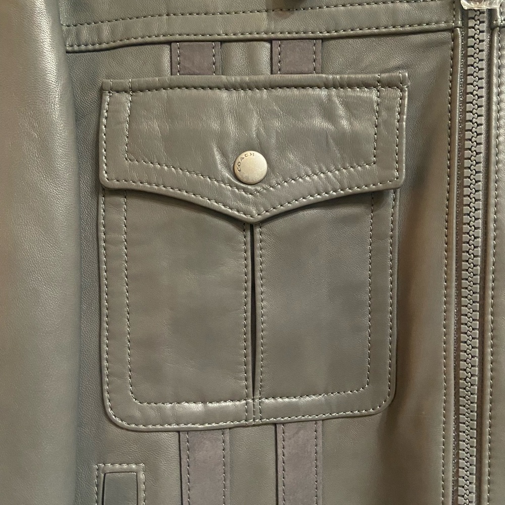 Men’s Coach Leather Blouson Jacket, Size 50 - Picture 6 of 16